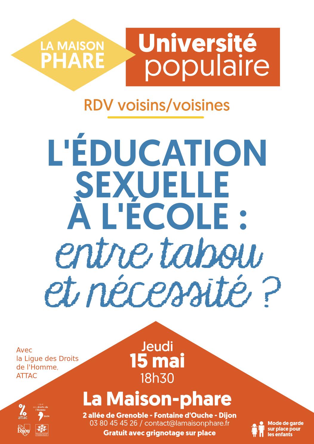 UNIVERSITÉ POPULAIRE – L’éducation sexuelle à l’école : entre tabou et nécessité ?